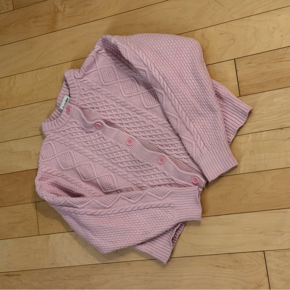 Sunday Best Pink Cable Knit Cardigan